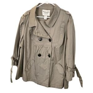 American Rag Jacket Double Breasted Classic Minimalist PLUS 3X Cottage Beige NWT